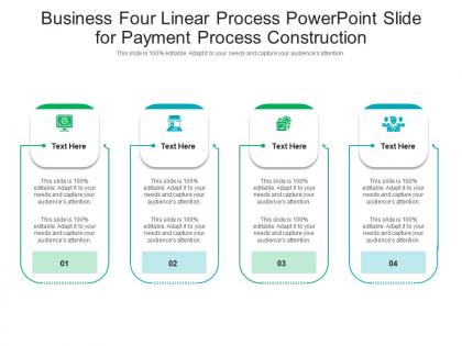 Business four linear process powerpoint slide for payment process construction infographic template
