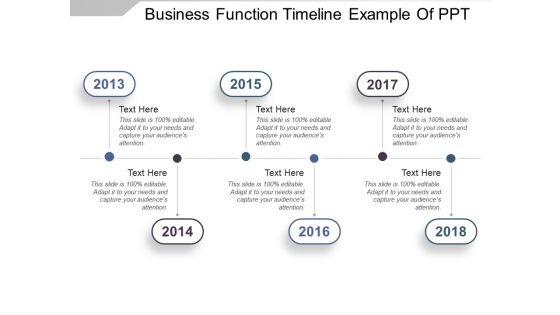 Business function timeline example of ppt