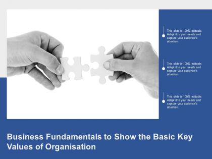 Business fundamentals to show the basic key values of organisation