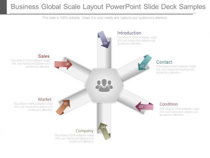 Business global scale layout powerpoint slide deck samples
