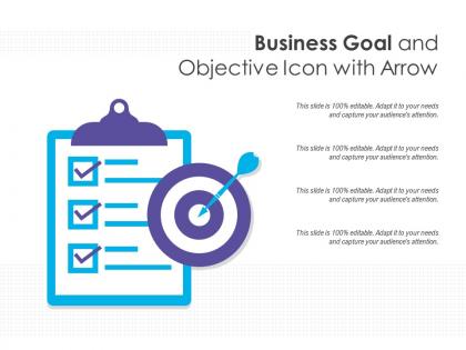 Business goal and objective icon with arrow