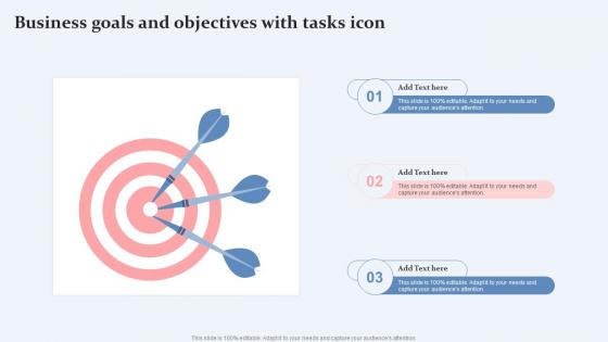 Business Goals And Objectives With Tasks Icon