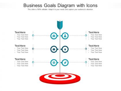 Business goals diagram with icons infographic template