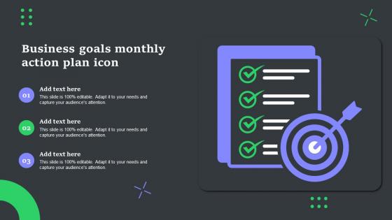 Business Goals Monthly Action Plan Icon