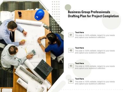 Business group professionals drafting plan for project completion