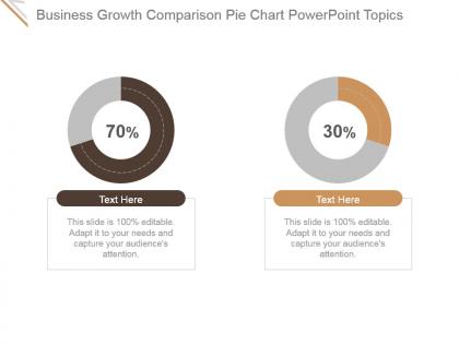 Business growth comparison pie chart powerpoint topics