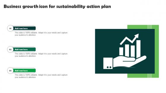 Business Growth Icon For Sustainability Action Plan