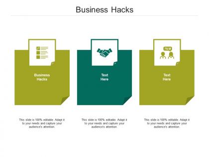 Business hacks ppt powerpoint presentation pictures backgrounds cpb