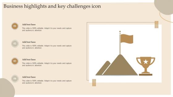 Business Highlights And Key Challenges Icon