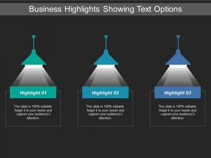 Business highlights showing text options