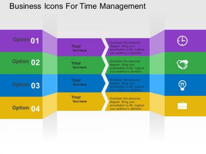 Business icons for time management flat powerpoint design