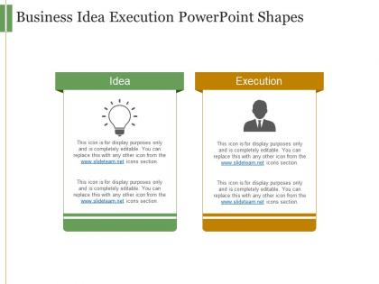 Business idea execution powerpoint shapes