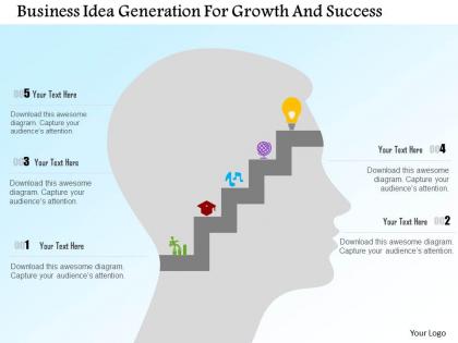 Business idea generation for growth and success flat powerpoint design