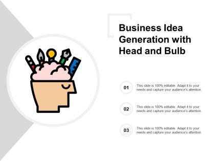 Business idea generation with head and bulb