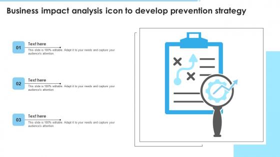 Business Impact Analysis Icon To Develop Prevention Strategy
