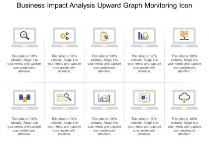 Business impact analysis upward graph monitoring icon