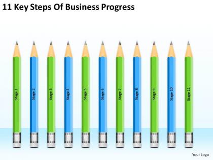 Business intelligence diagram 11 key steps of progress powerpoint templates