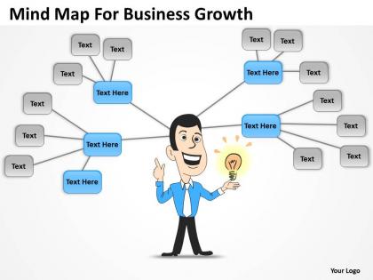Business intelligence diagram mind map for growth powerpoint templates 0515
