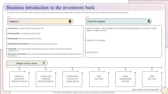 Business Introduction To The Investment Bank Raise Capital Through Equity Convertible Bond Financing
