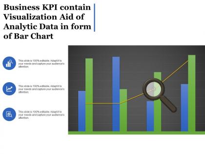 Business kpi contain visualization aid of analytic data in form of bar chart