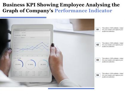 Business kpi showing employee analysing the graph of companys performance indicator