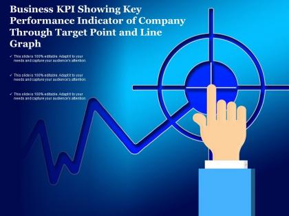 Business kpi showing key performance indicator of company through target point and line graph