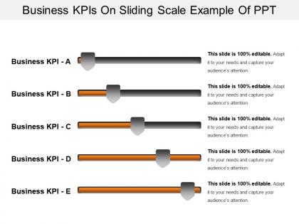Business kpis on sliding scale example of ppt