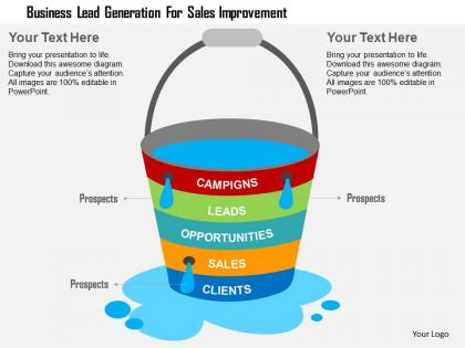 Business lead generation for sales improvement flat powerpoint design