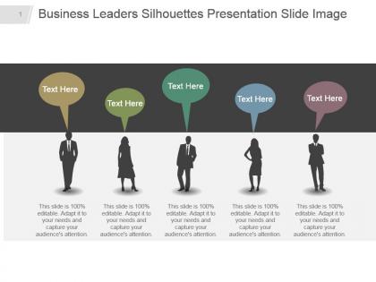 Business leaders silhouettes presentation slide image