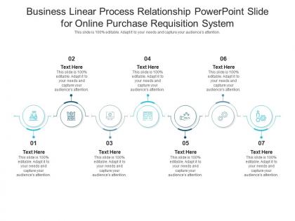 Business linear process relationship powerpoint slide for online purchase requisition system infographic template