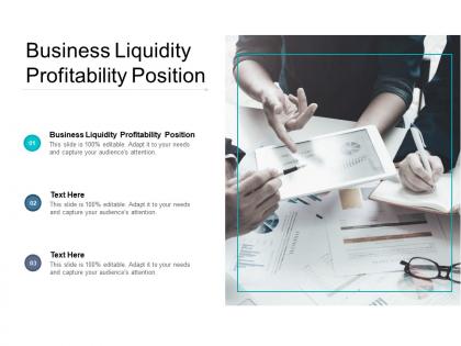 Business liquidity profitability position ppt powerpoint presentation icon cpb
