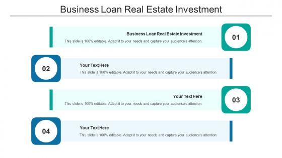 Business Loan Real Estate Investment Ppt Powerpoint Presentation Infographics Graphics Example Cpb