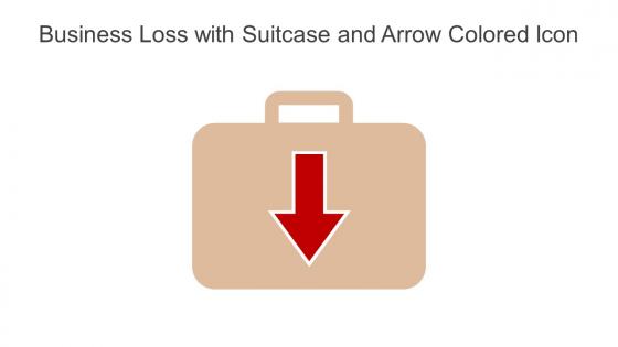 Business Loss With Suitcase And Arrow Colored Icon In Powerpoint Pptx Png And Editable Eps Format