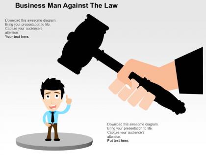 Business man against the law flat powerpoint design