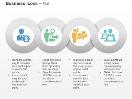 Business man dollar financial matter expert employee management ppt icons graphics