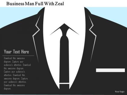 Business man full with zeal flat powerpoint design
