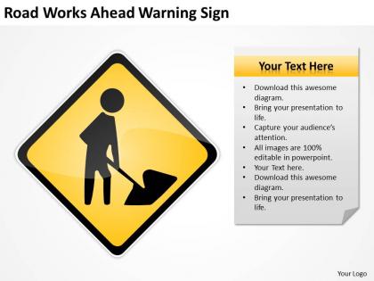 Business management consultants ahead warning sign powerpoint templates ppt backgrounds for slides 0618