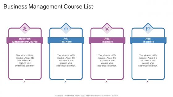 Business Management Course List In Powerpoint And Google Slides Cpb