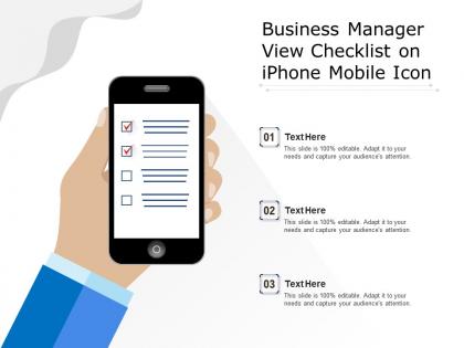 Business manager view checklist on iphone mobile icon