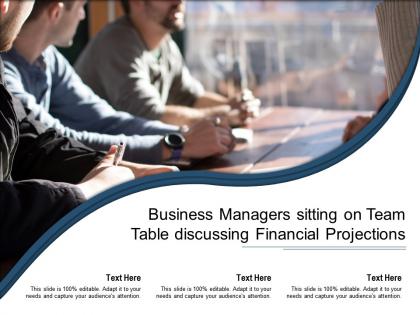 Business managers sitting on team table discussing financial projections