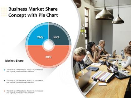 Business market share concept with pie chart