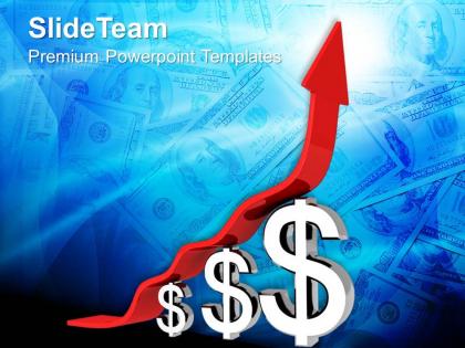 Business marketing strategy templates upward arrow dollar graph ppt slides powerpoint