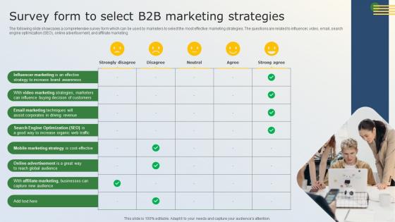 Business Marketing Tactics For Small Businesses Survey Form To Select B2B Marketing Strategies MKT SS V