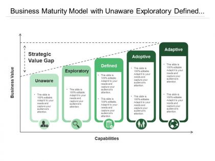 Business maturity model with unaware exploratory defined and adaptive