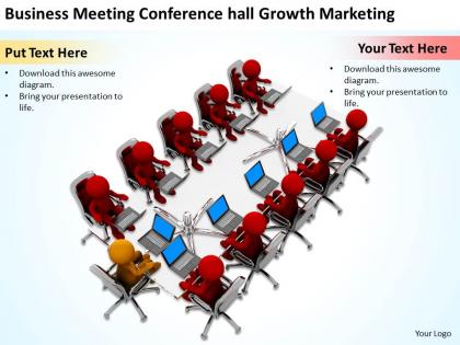 Business meeting conference hall growth marketing ppt graphic icon