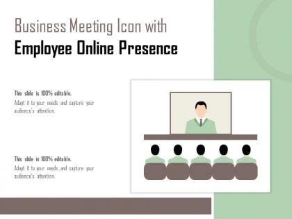 Business meeting icon with employee online presence
