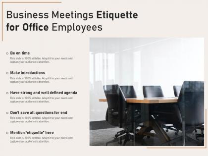 Business meetings etiquette for office employees