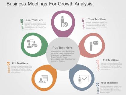 Business meetings for growth analysis flat powerpoint design