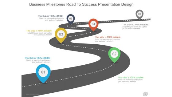 Business milestones road to success presentation design