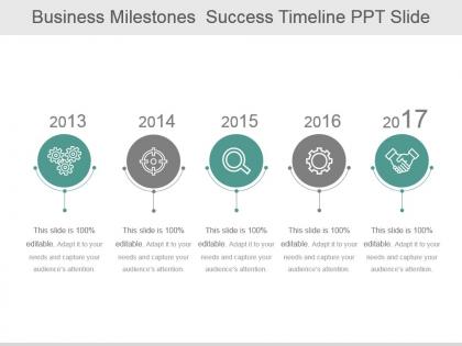 Business milestones success timeline ppt slide
